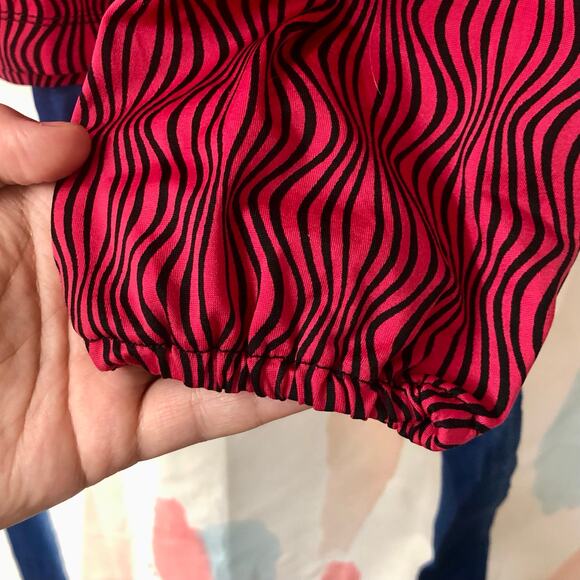 Worthington Black and Pink Abstract Print Keyhole Blouse Size Small - Picture 8 of 11